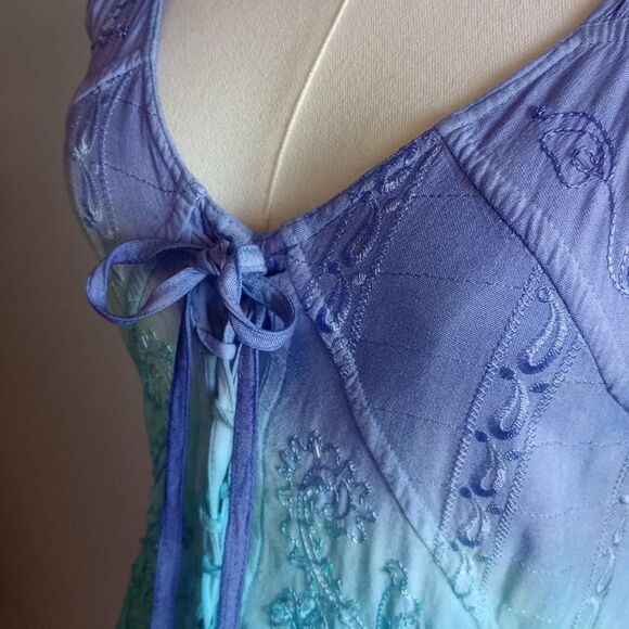 Y2K Beaded Sequin Ombre Corset Mermaid Dress - Picture 3 of 5